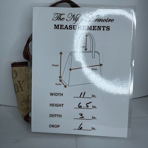 XOXO Tan  w/ Brown Strap Signature Small Shoulder Bag Purse Lined Zip Pocket - Picture 8 of 9